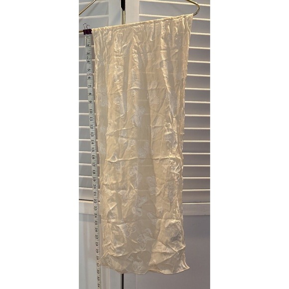 Vintage Citara Sheer Cream‎ Embroidered Butterfly Scarf - Picture 3 of 5
